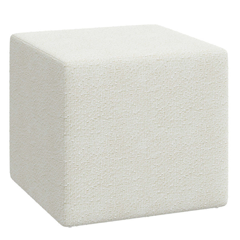 Era Upholstered Ottoman, Classic Snow Boucle