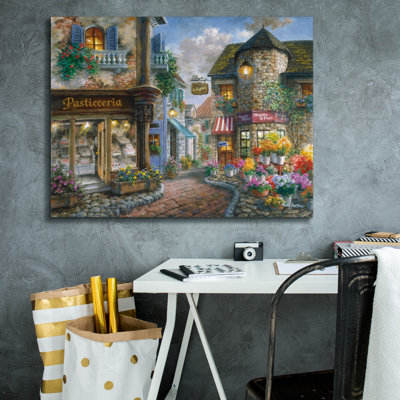  «Bello Piazza» par Nicky Boehme, art mural sur toile, 34 po x 26 po