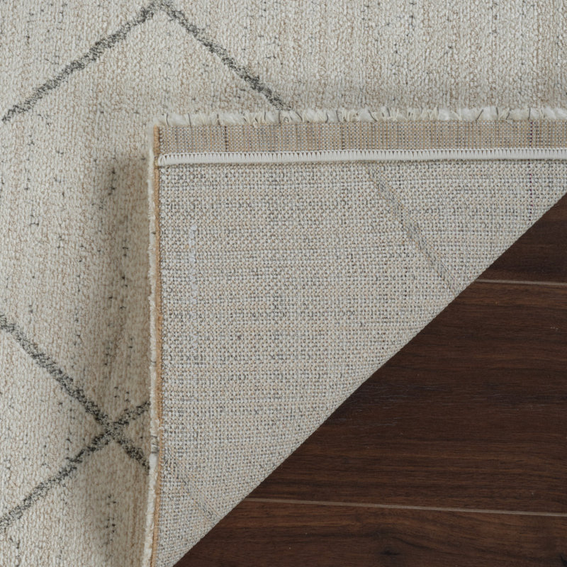Tapis de couloir abstrait 8 po crème et beige
