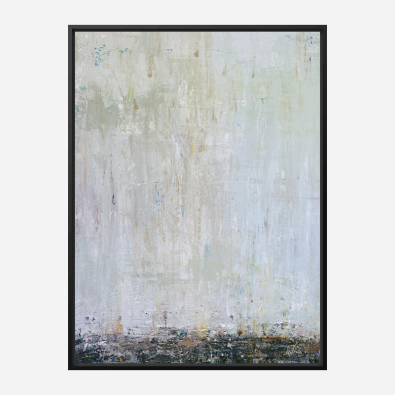 Blue Rain II Print by John Beard, Black Framed Canvas, 41.5" H x 31.5" W x 1.75" D