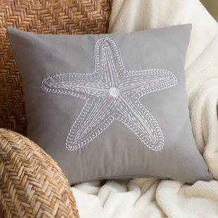 Starfish Chain Stitch Throw Pillow