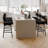 Sherpa Counter Height Bar Stools Set of 3 Modern Upholstered Barstools with Curved Open Back/Round Seat Boucle Comfortable Bar Chairs for Kitchen Island, 24.6 Inch-302599395