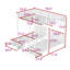 Lit double superposé double au-dessus de simple et double avec étagère et tiroirs de rangement-592666584