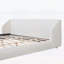 Structure de lit tapissier très grand moderne avec tête de lit à oreilles extra large, profil bas, aucun sommier tapissier requis, assemblage facile, blanc-1123757445