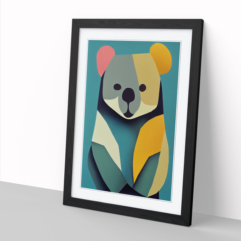 Koala Bear Abstract Vol.1 - Picture Frame Print, 64cm H x 46cm W x 2cm D, Black