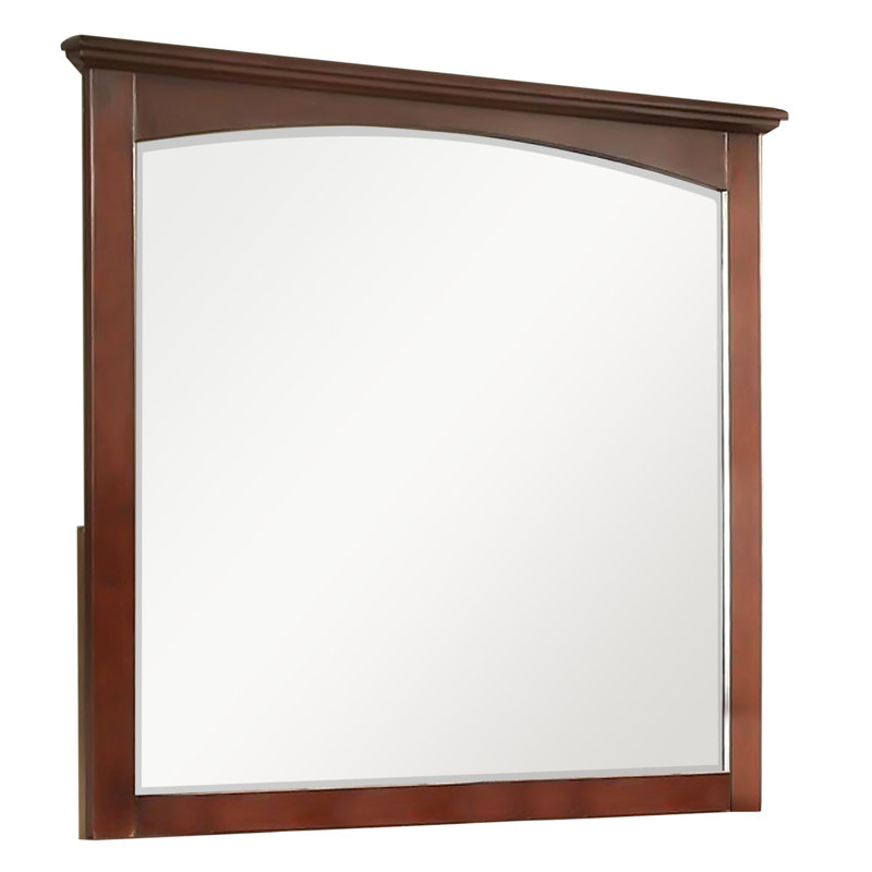Miroir biseauté pour commode Leeban, Merisier