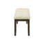 Bench, 44" Rectangular, Dining Room, Entryway, Kitchen, Hallway, Upholstered, Wood, Cream Fabric, Grey Wood, Transitional
