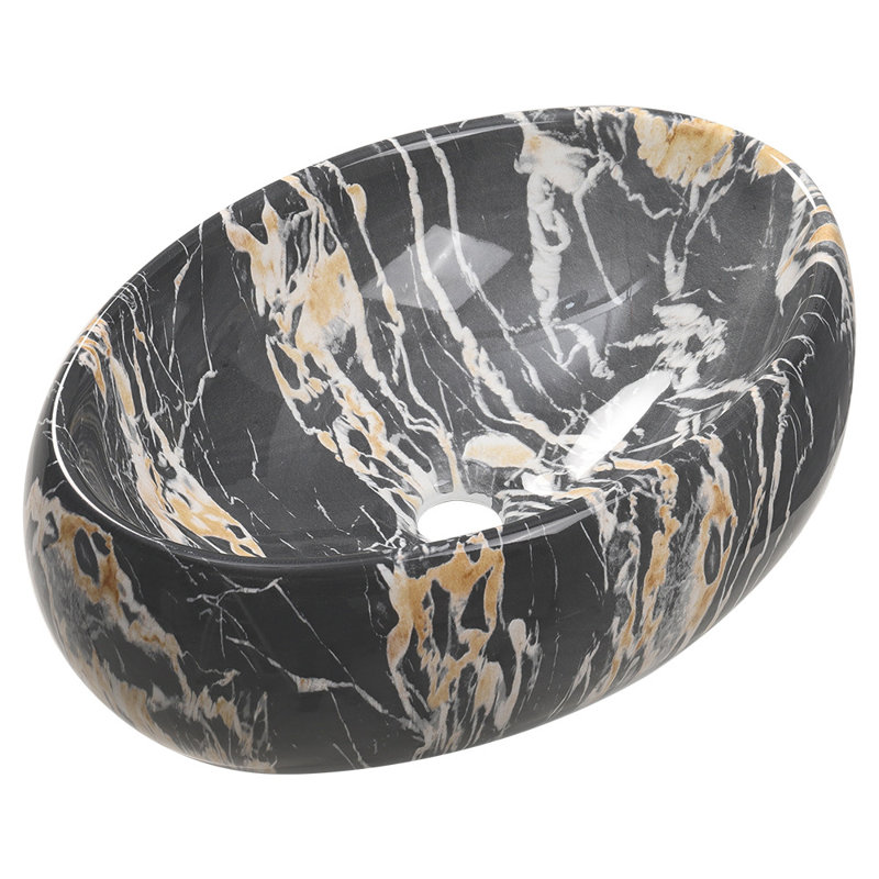 Fairmont Park Sarber 480mm L x 340mm W Black Ceramic Oval Sink