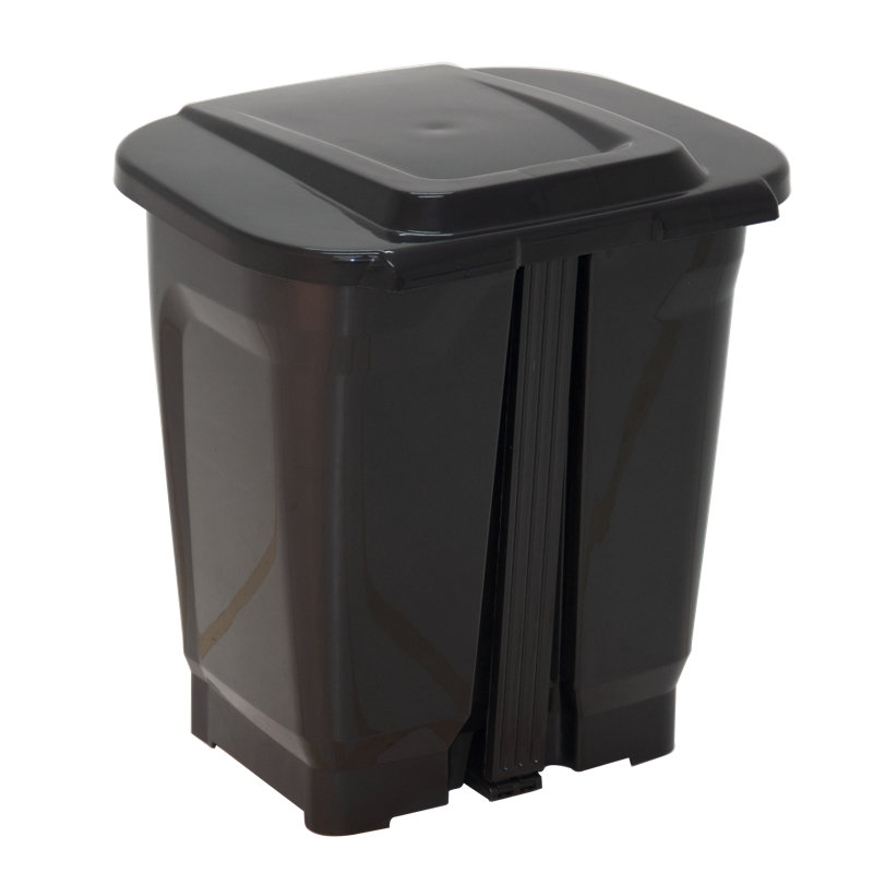 Plastic Step On, Black, 15 L