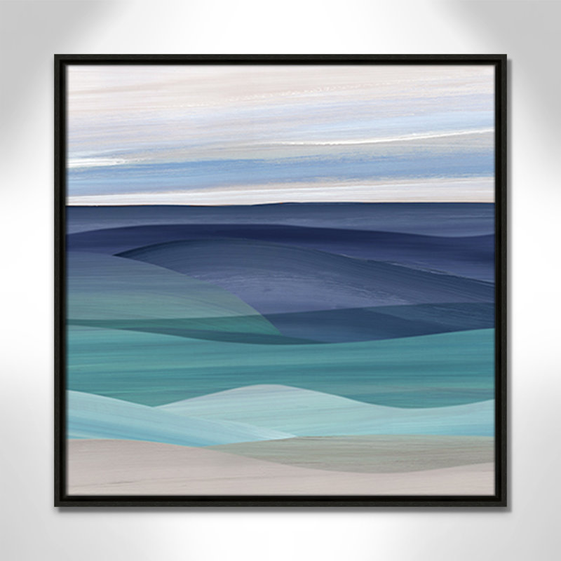 «Blue Valley Print» par Carol Robinson, Espresso, H 25,5 po x l 25,5 po x P 2 po