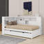 Lit de jour simple en bois avec tablettes, USB et lit gigogne-1384005918