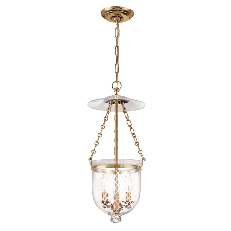 Hampton 3 - Light Pendant, Plain, Aged Brass
