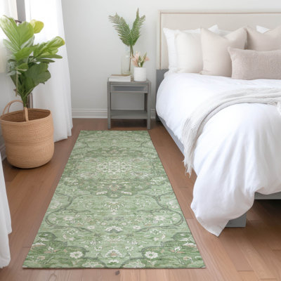Machine Washable Indoor/Outdoor Claudian ACN1677 Aloe 2'6" x 3'10" Rug