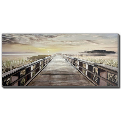 Boardwalk to the Sun Canvas Wall Art