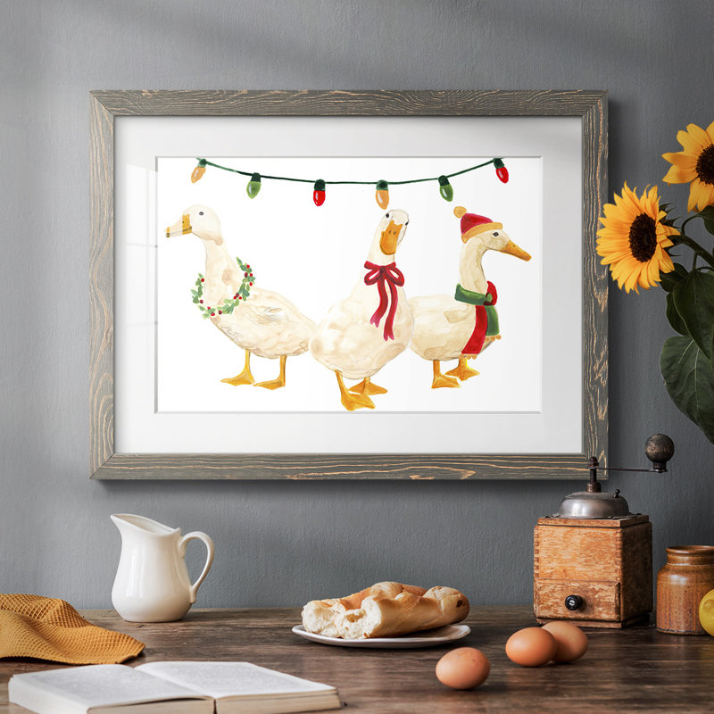 Merry Quackmas I Framed On Paper Print, H 18 po x l 26 po x P 1,5 po, Gris