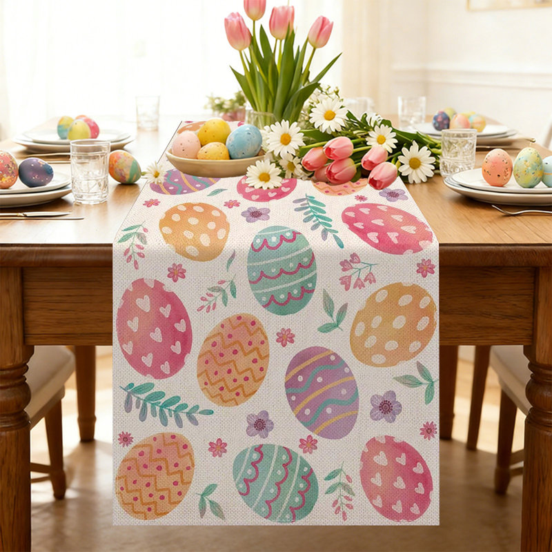 Nappe de Pâques avec nappe de cuisine, E