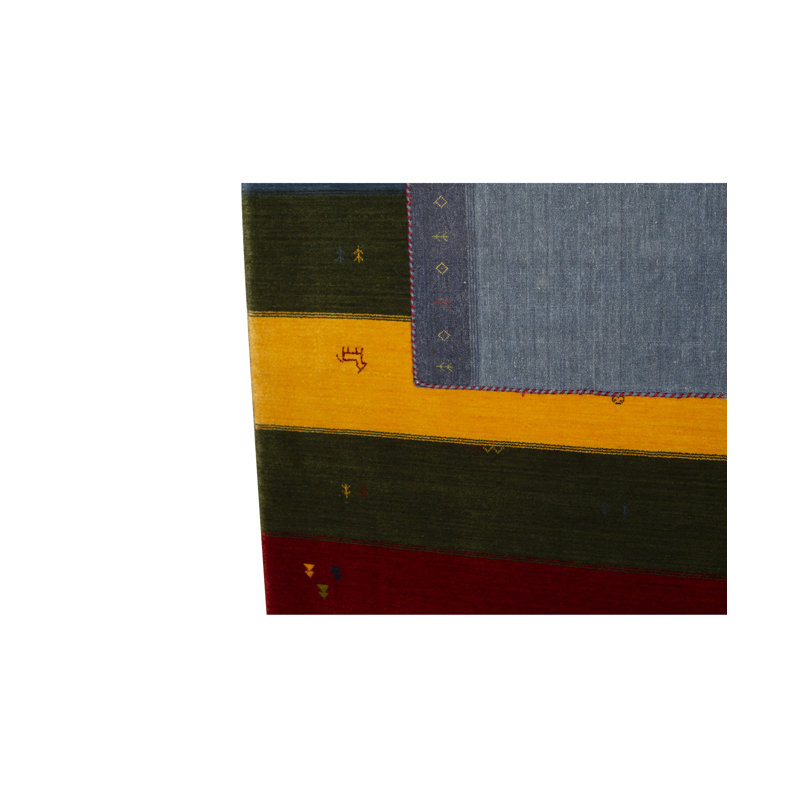 Abstract Area Rug in Red/Navy Blue/Black