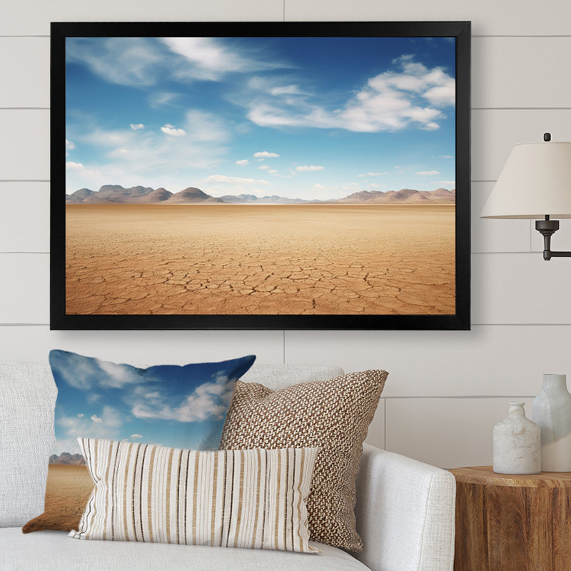 «Scenic Landscape Desert Infinite Horizon VI», reproduction d'art sur toile, H 24 po x l 32 po x P 1 po, Cadre simple noir