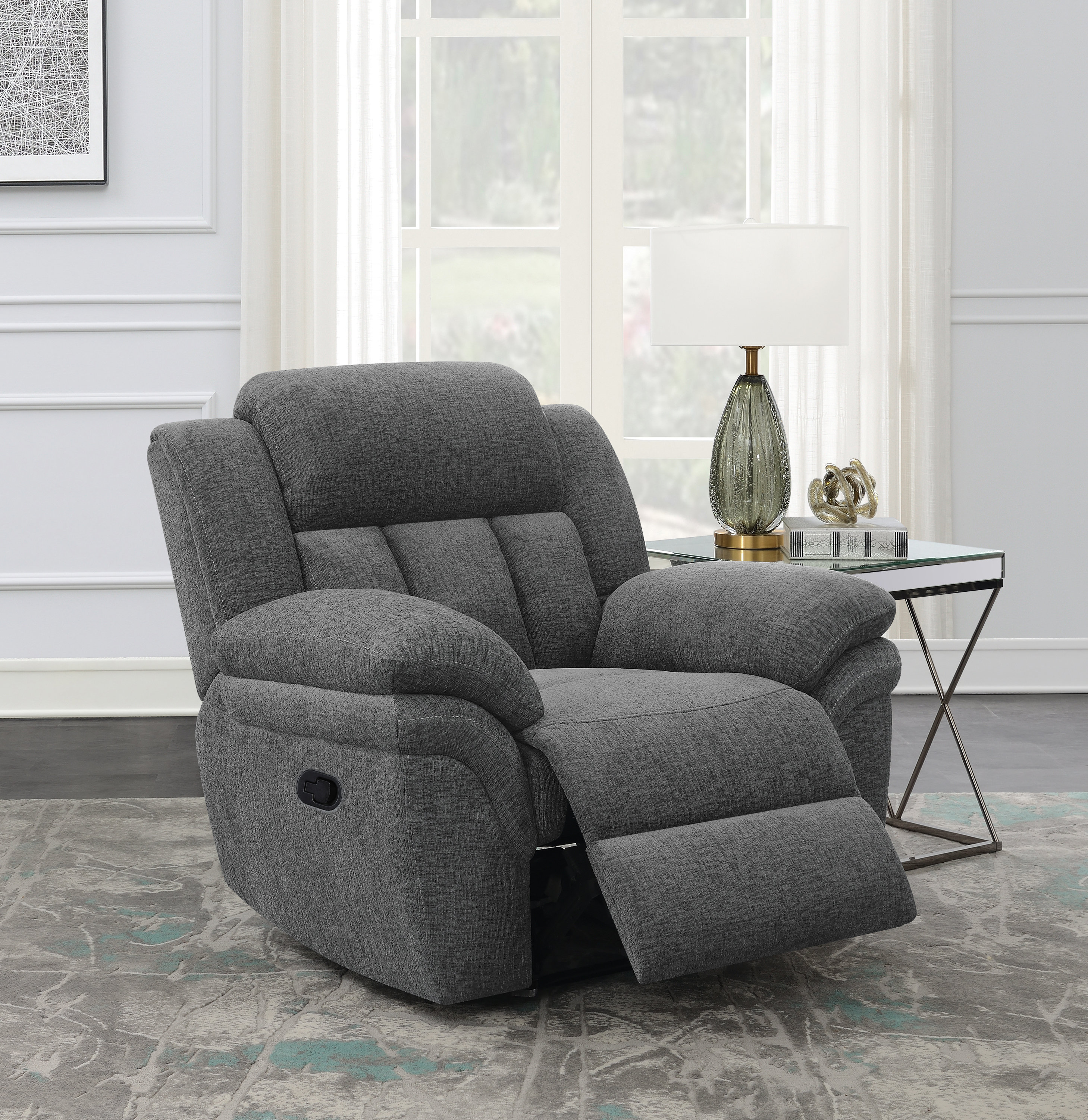 Tufted best sale glider recliner