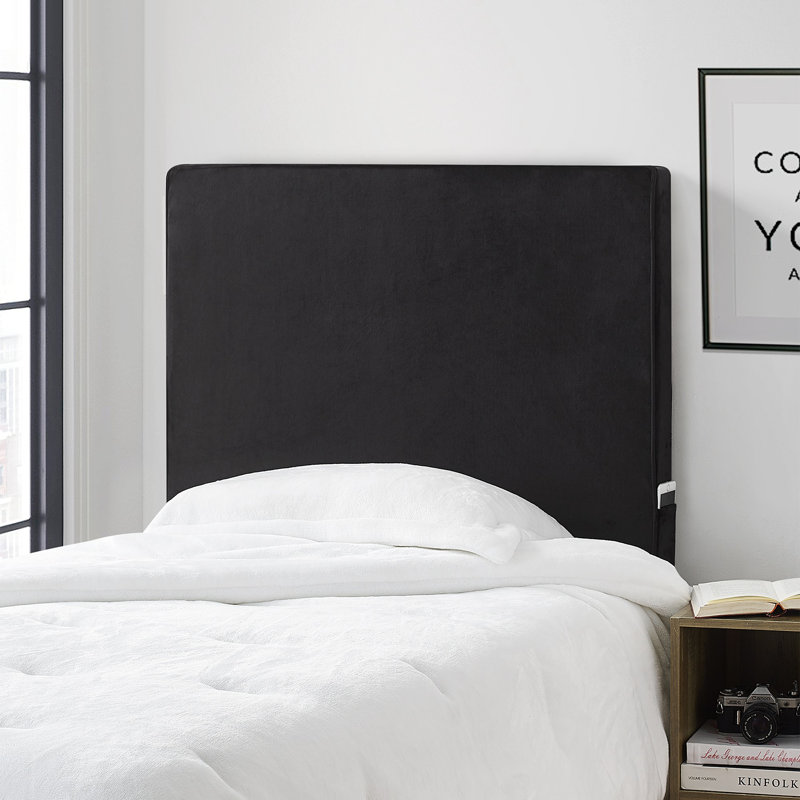 Tête de lit de chambre à coucher rembourrée Rainha, Noir