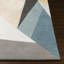 Tapis bleu sarcelle / beige en laine touffeté à la main Jahiem-349010924