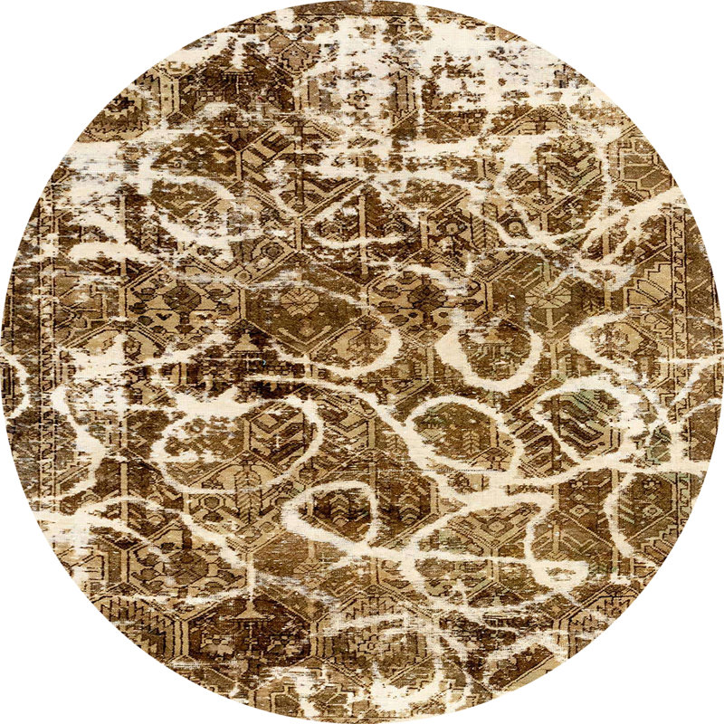 Tapis décoratif multicolore à motif abstrait, Rond 8 pi