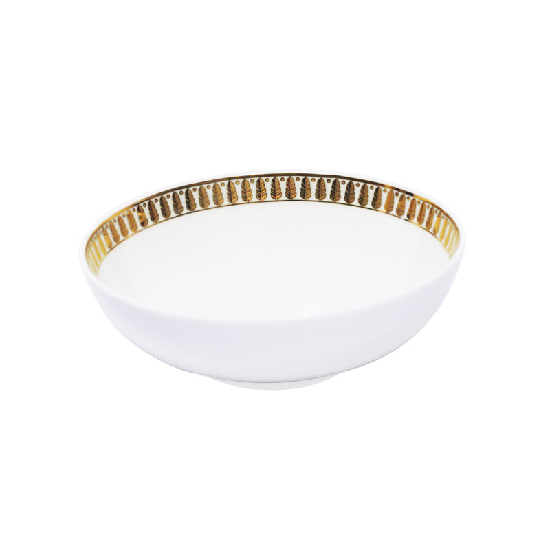 Plumes Porcelain Cereal Bowl, Gold