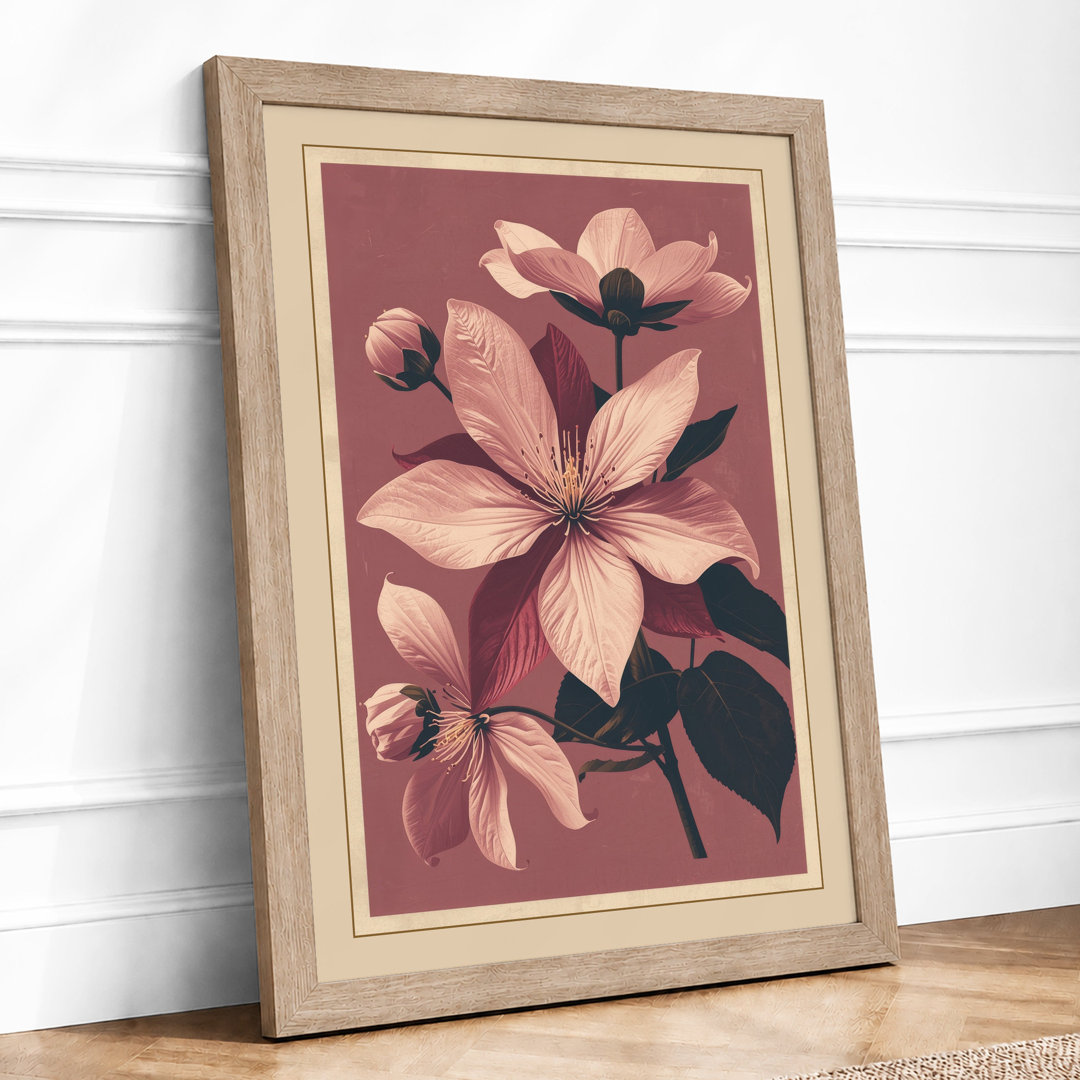 Cosmos in Bloom Botanical Framed Art Print