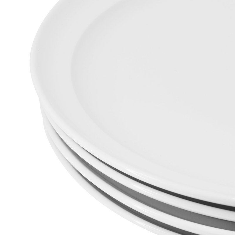 Ensemble de 4 assiettes à dîner en céramique fine blanche Martha Stewart 10,8 pouces