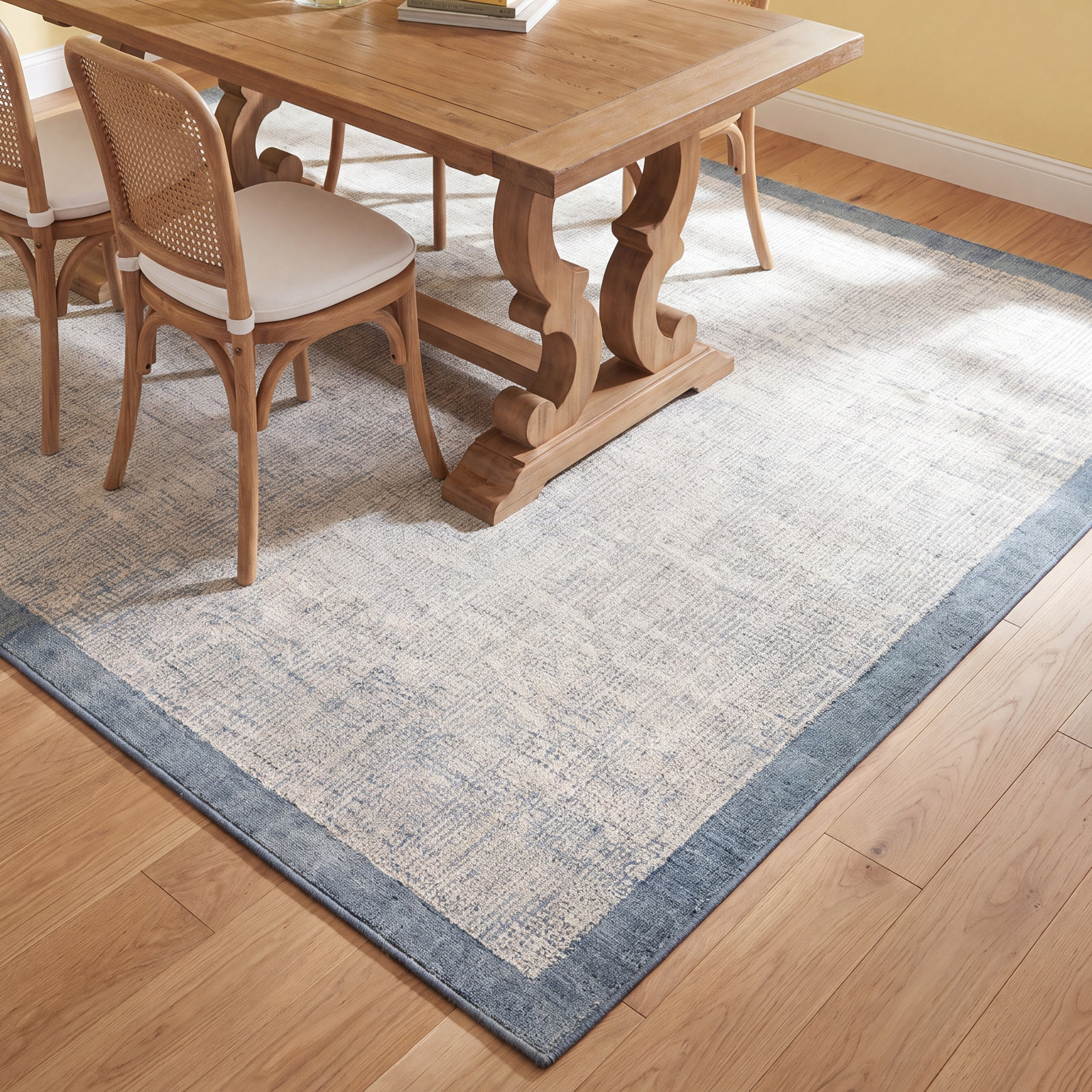 Henley Ivory / Blue Area Rug, Rectangle 8'6" x 11'6"
