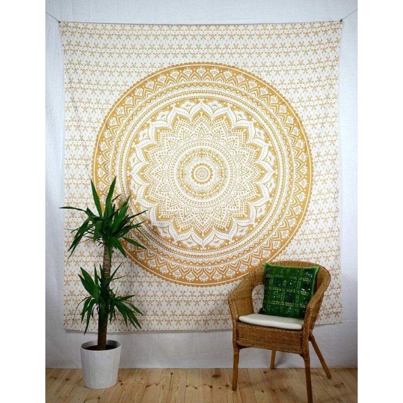 Polyester Tapestry, 79" H x 59" W, Beige/Ivory