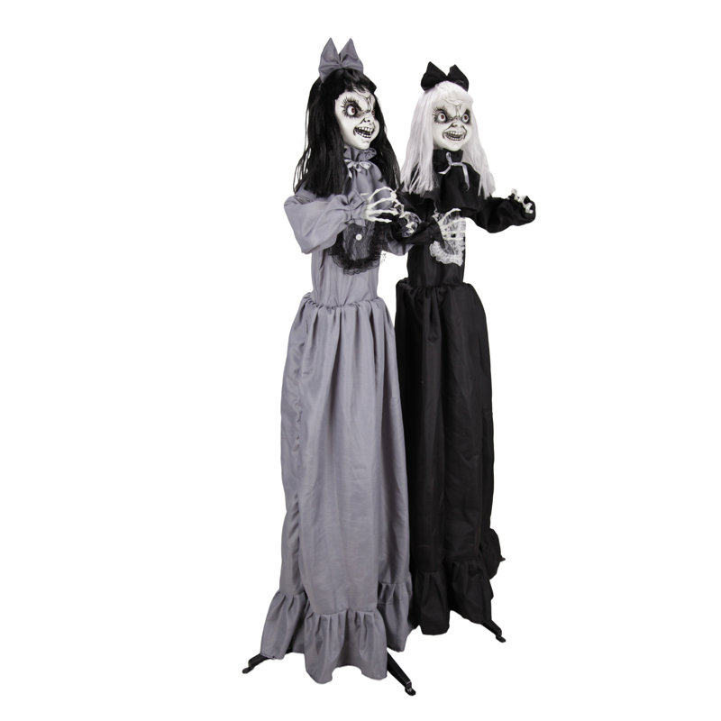 «Haunted Hill Farm», animateur d'Halloween debout debout de 5 pi avec une tête en mouvement et des yeux à DEL rouges