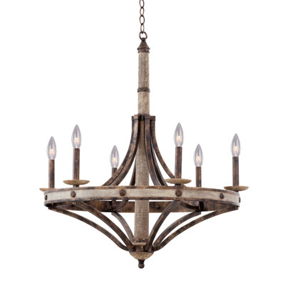 Coronado 6 LT Florence Gold Chandelier Kalco