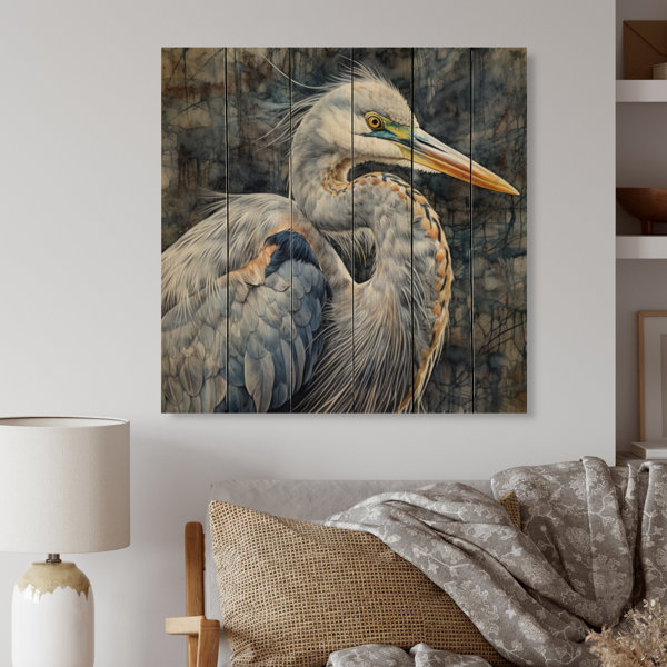 Dovecove Heron Waterbird I On Wood Print | Wayfair