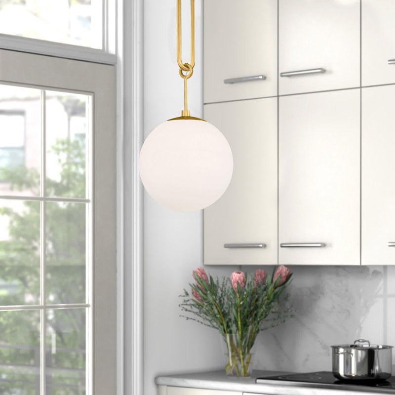 Luminaire suspendu 1 lumière Saver House Becker, Laiton