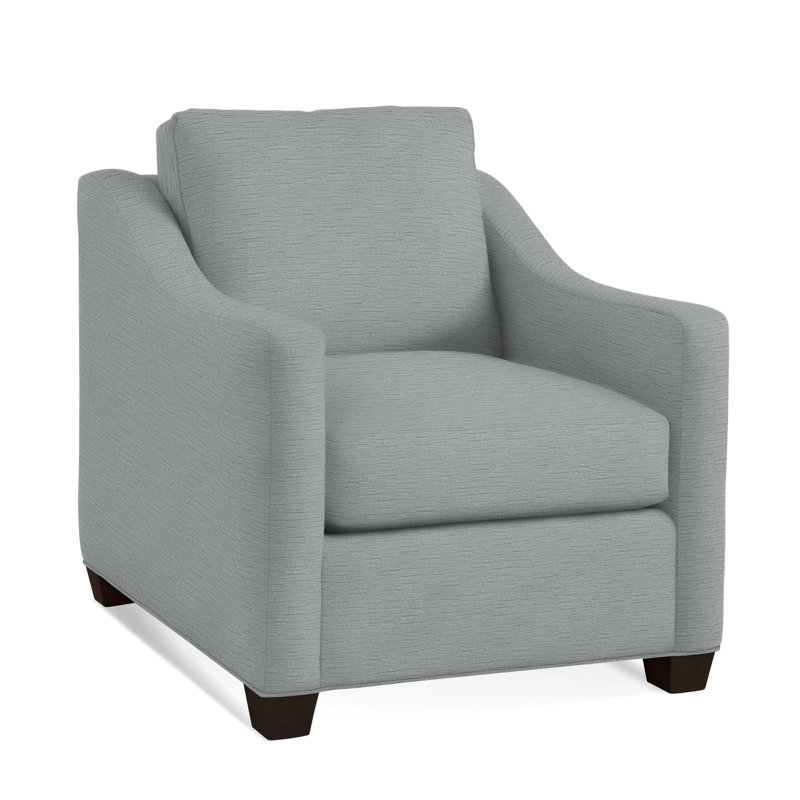 Oliver Chair, Java Finish, Light Blue Performance Fabric; 0851-55