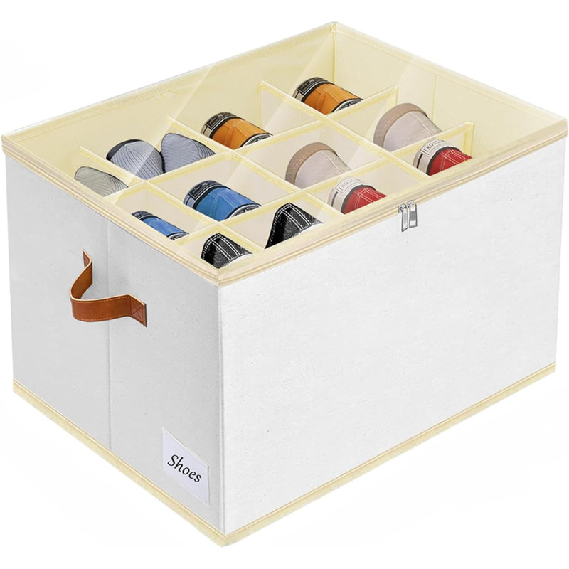 Shoe Storage Box Organiser For Closet, Space Saver Shoes Containers Bin With Clear Lids Stackable, Foldable Shoe Rack Cabinet Cubby For Wardrobe