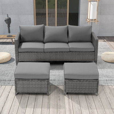 Raelee 3 - Person Patio Conversation Set with Cushions