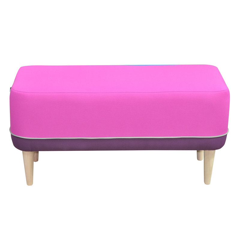 Cubi Polyester Blend Upholstered Bench, Pink