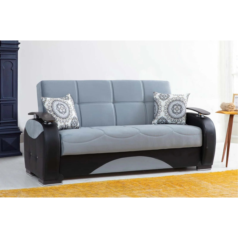 Causeuse-lit convertible en cuir Midfrost