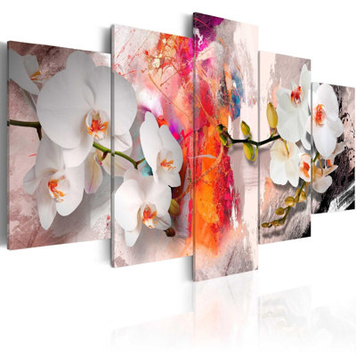 Floral Botanical Style On Canvas 5 Pieces Print