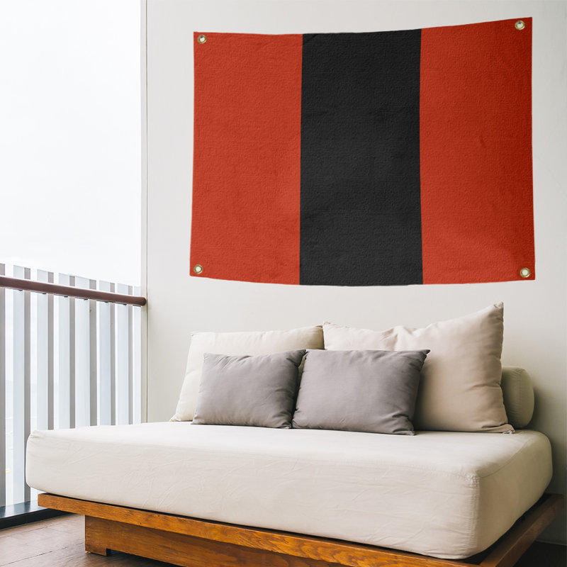 Tapisserie de polyester Calgary, Rouge / noir / rouge, H 26 po x l 36 po x P 1 po