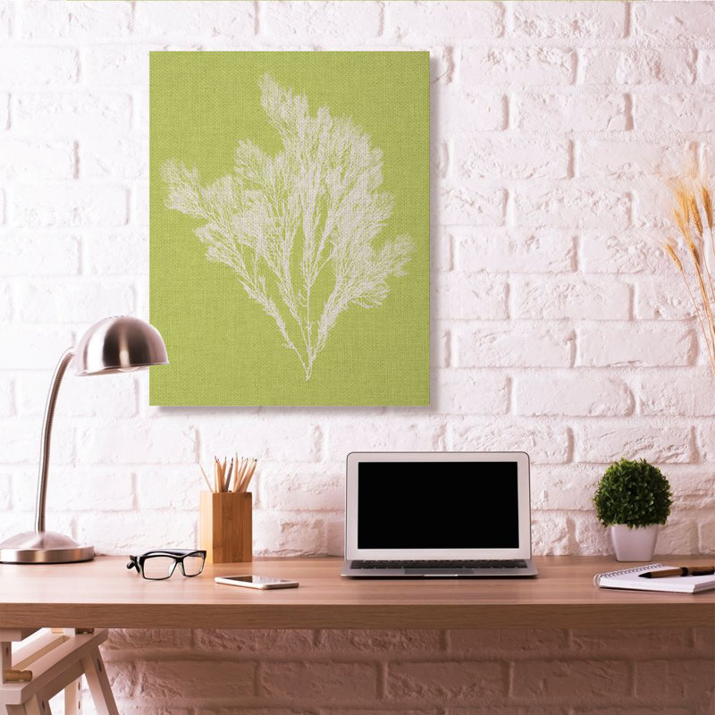 « corail, vert blanc beach », impression, Toile tendue, H 36 po x l 48 po