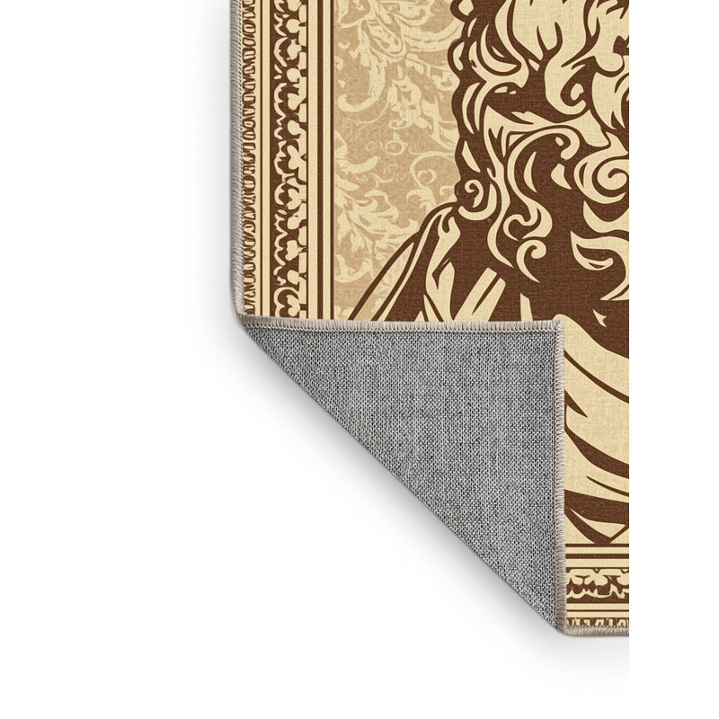 Tapis damassé beige classique Orvalle, 2 x 5