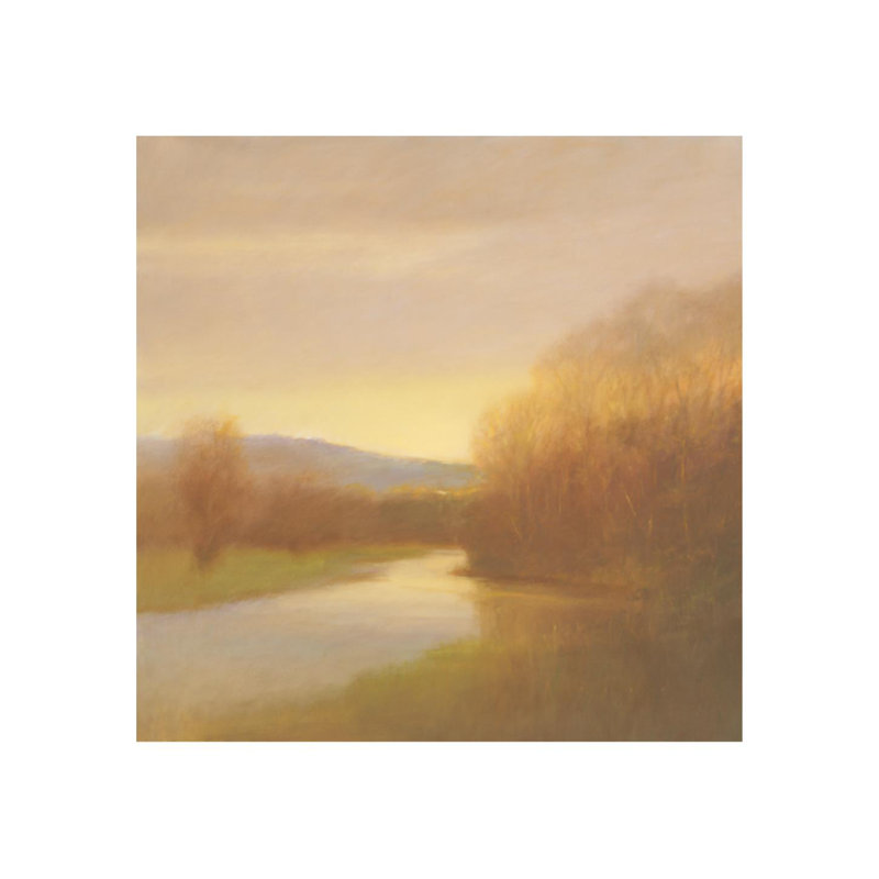 «Slow Waters» par Chelsea Art Studio - Peinture, H 16 po x l 16 po x P 1,5 po, Couche de verre