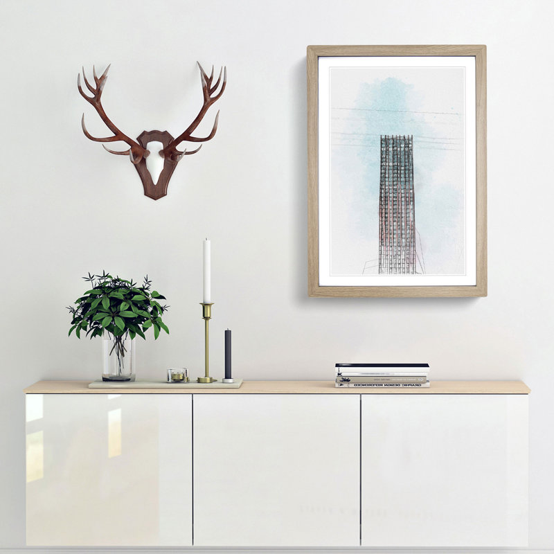 Sketching the Architecture Vol.43 - Picture Frame Drawing Print, Oak Framed, 36cm H x 27cm W x 2cm D