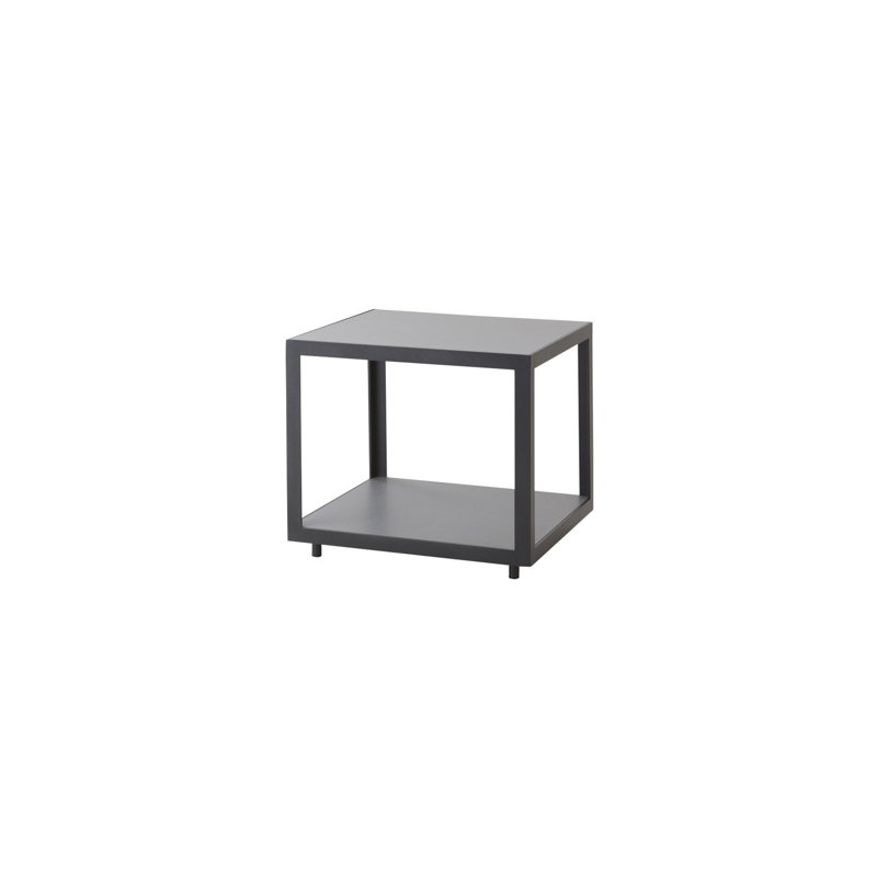 Level Outdoor Square Coffee Table, Lava Gray, 18.9" W x 18.9" L x 16.6" H