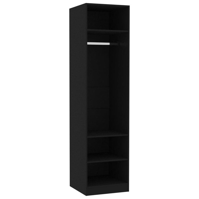Abhainn Solid + Manufactured Wood Wardrobe, Black