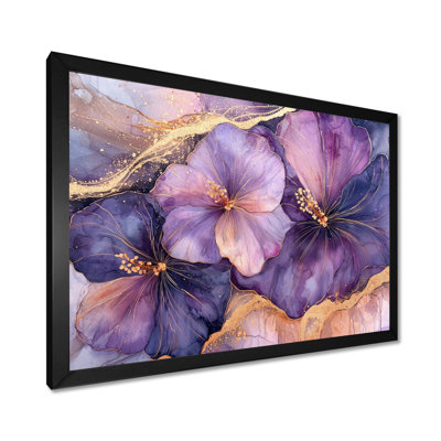 Décoration murale mauve et or d'Hibiscus III - Hibiscus