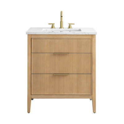 Bilroy 30'' Single Sink Bathroom Vanity with Engineered Stone Top